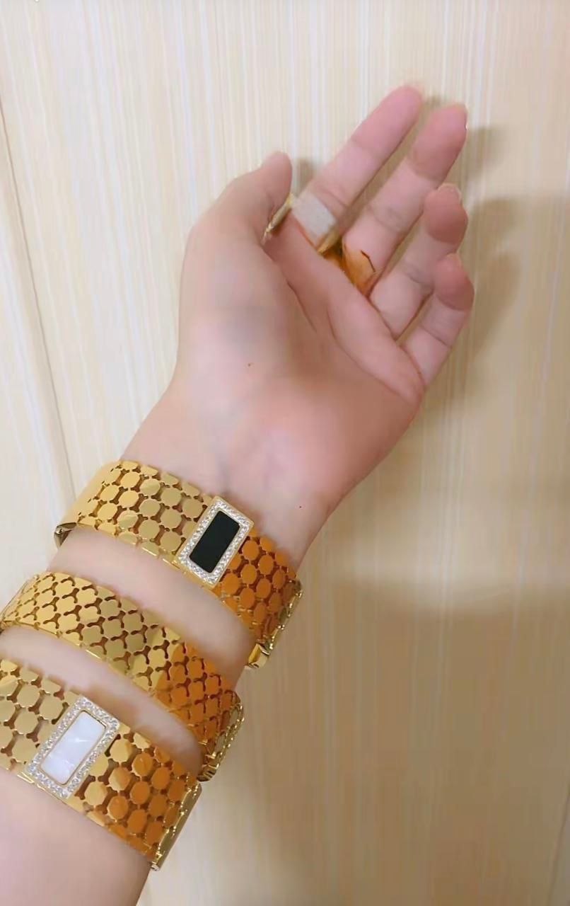 Stainless Steel Honeycomb Bangle