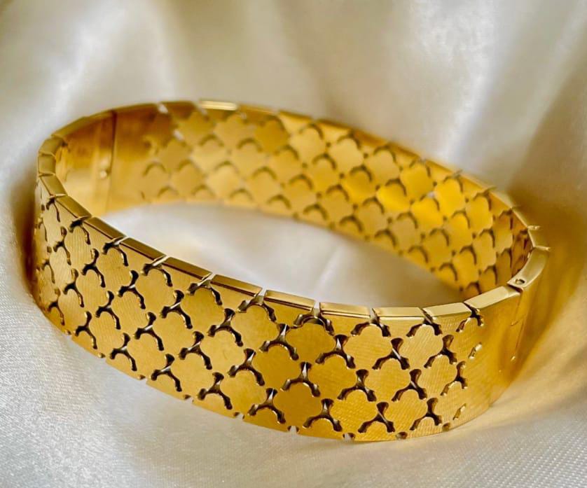 Stainless Steel Honeycomb Bangle