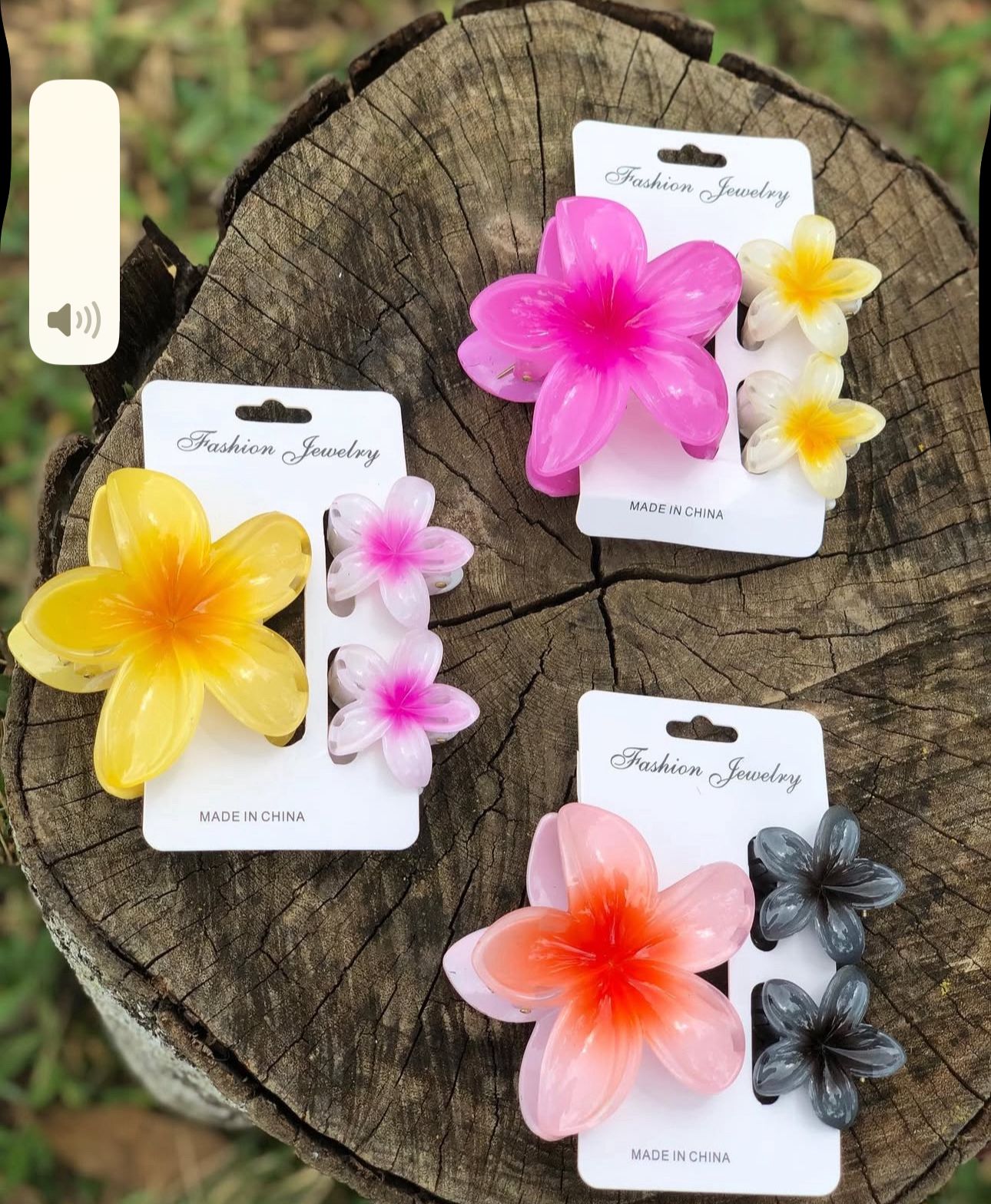 3 Pcs Mini And Large Flower Claw Clip Set
