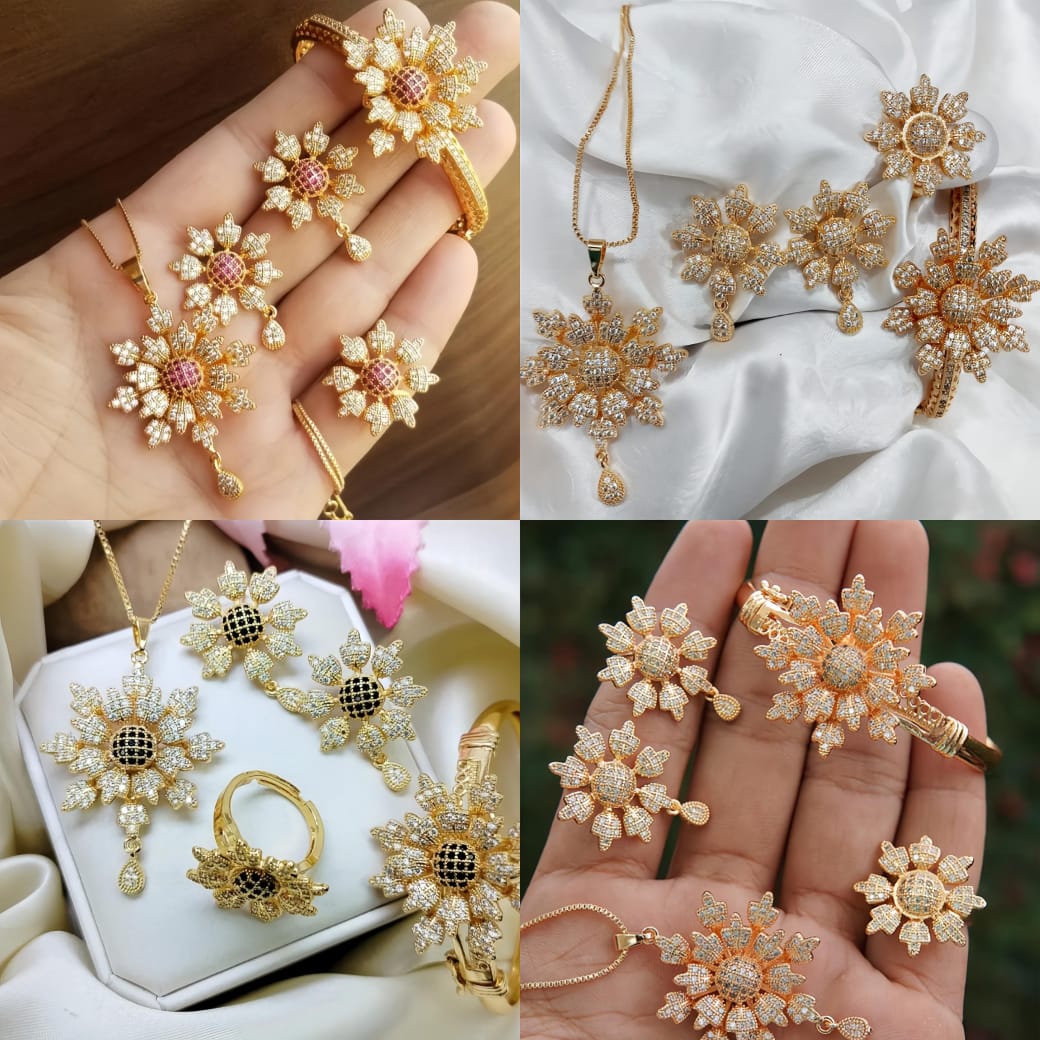 Fansy Combo Floral Jewellery Set