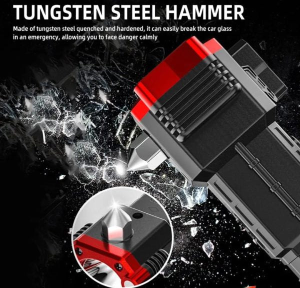 High-power Led Torch Light Rechargeable Flashlight And Multi Functional Tactical Hammer & Power Bank To Charge The Phone With Box
