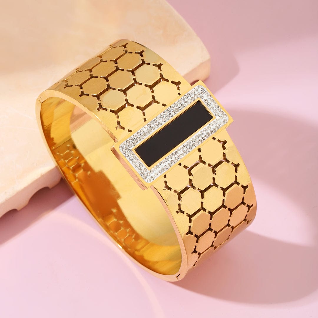 Stainless Steel Honeycomb Bangle